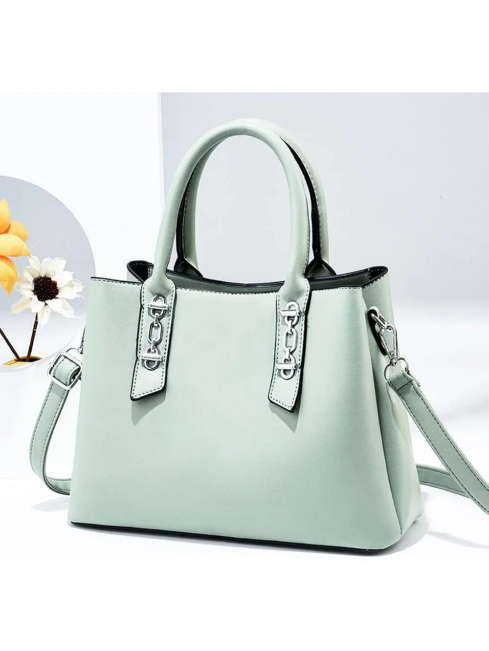 Chic Women's Tote Handbag - Stylish Top Handle & Casual Shoulder Bag - PU